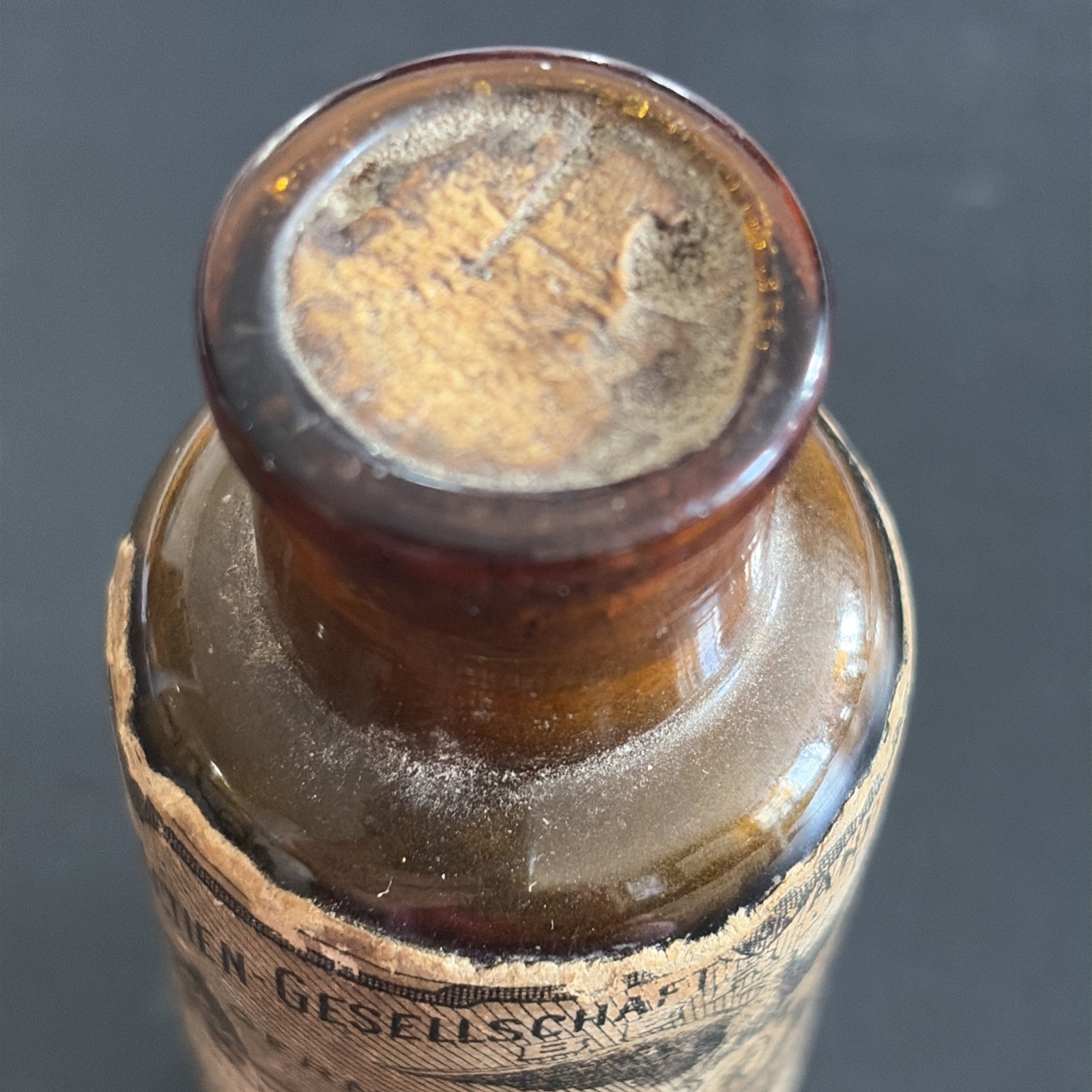 Antique Brown Bottle w Cork Photography Camera Amidol Solution GERMANY US PATENT
