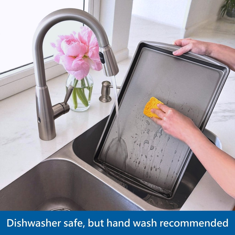 Large Nonstick 17" x 11" Cookie Sheet Baking Pan Cookie Sheet Rectangle Gray