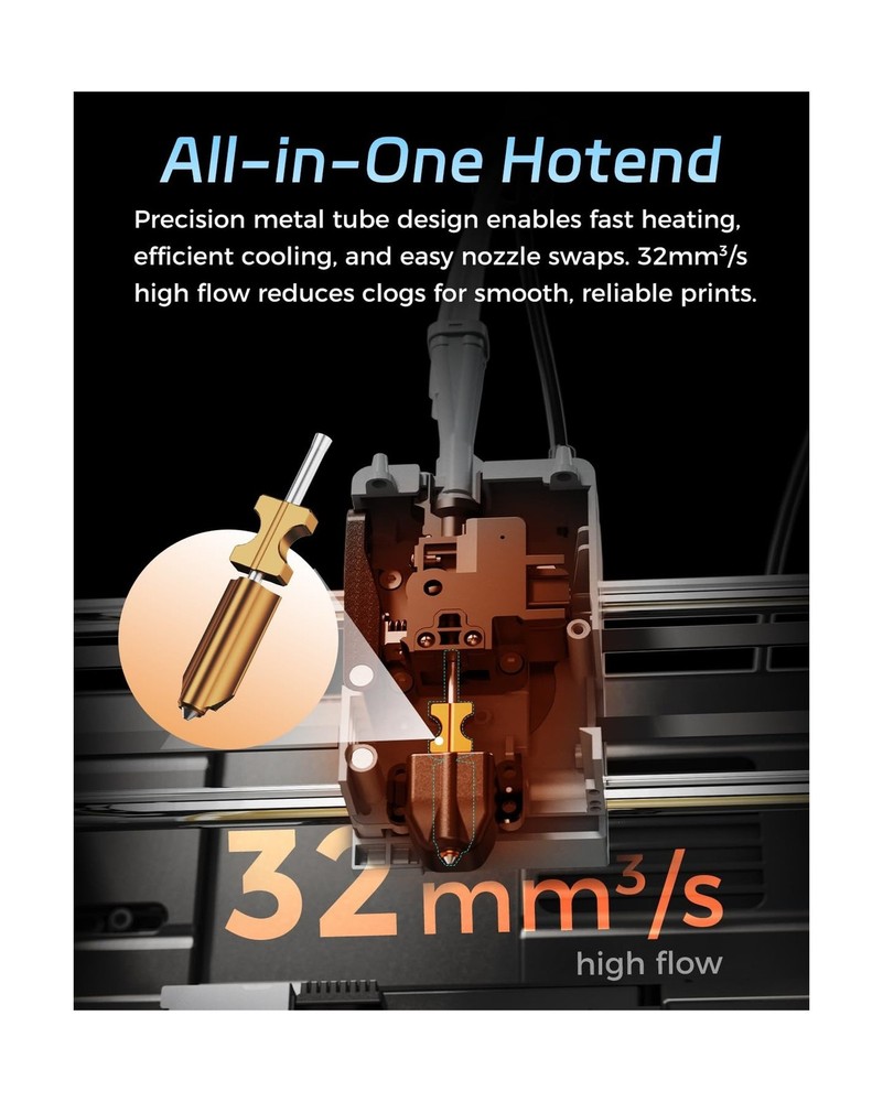 FLASHFORGE AD5X 3D Printer Hardened Nozzle, High Flow 32mm³/s Hotend Kit, H