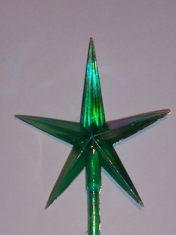 CERAMIC CHRISTMAS TREE STAR Plastic Green Aurora Large
