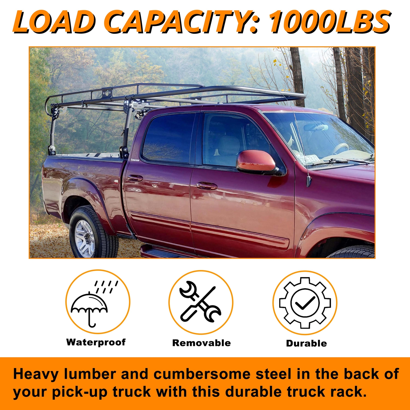 Adjustable Full Size Bed Truck Trunk Ladder Rack Pick Up Lumber Kayak Utility