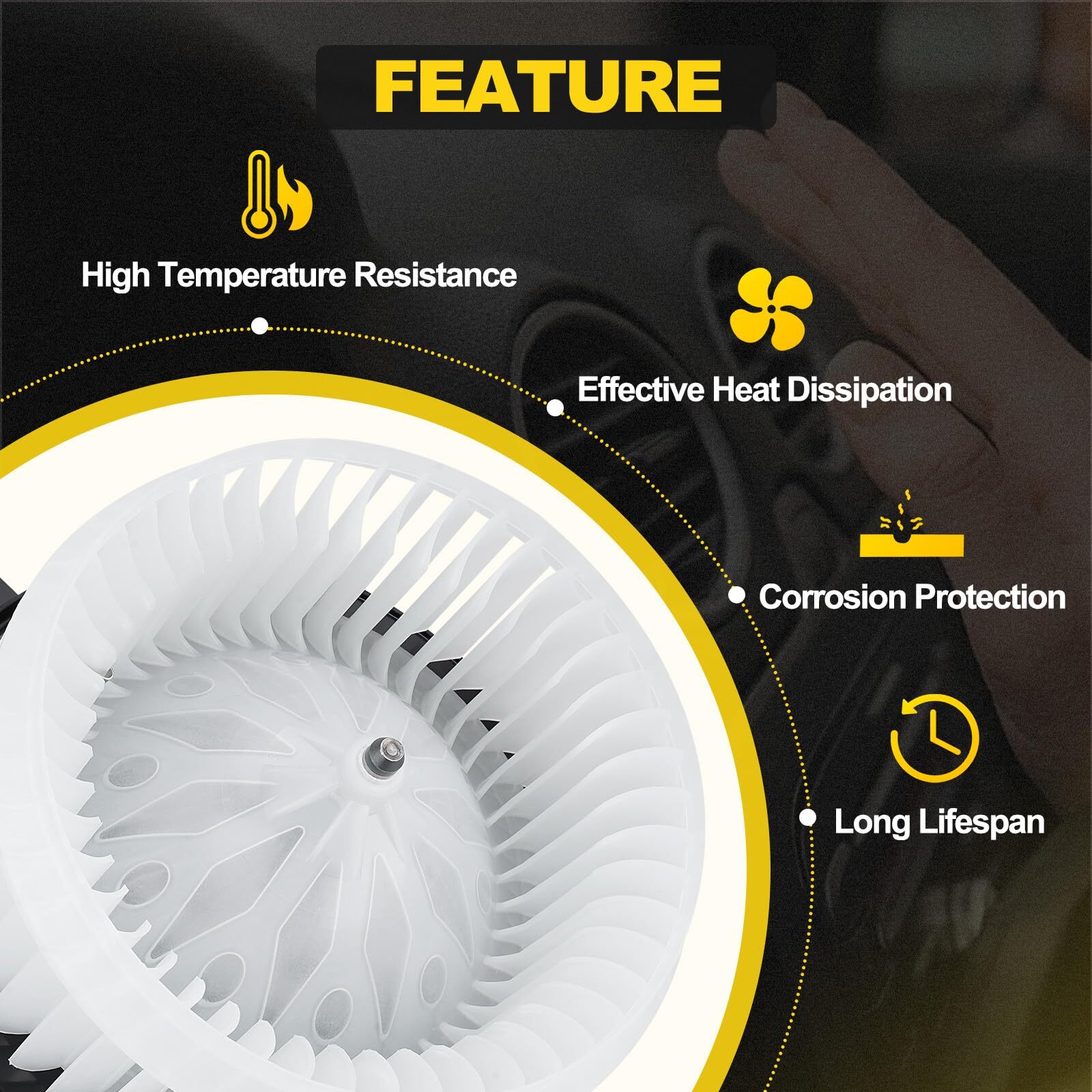 HVAC Heater Blower Motor w/Brushless Motor for Toyota Sienna Sequoia 2008-2022