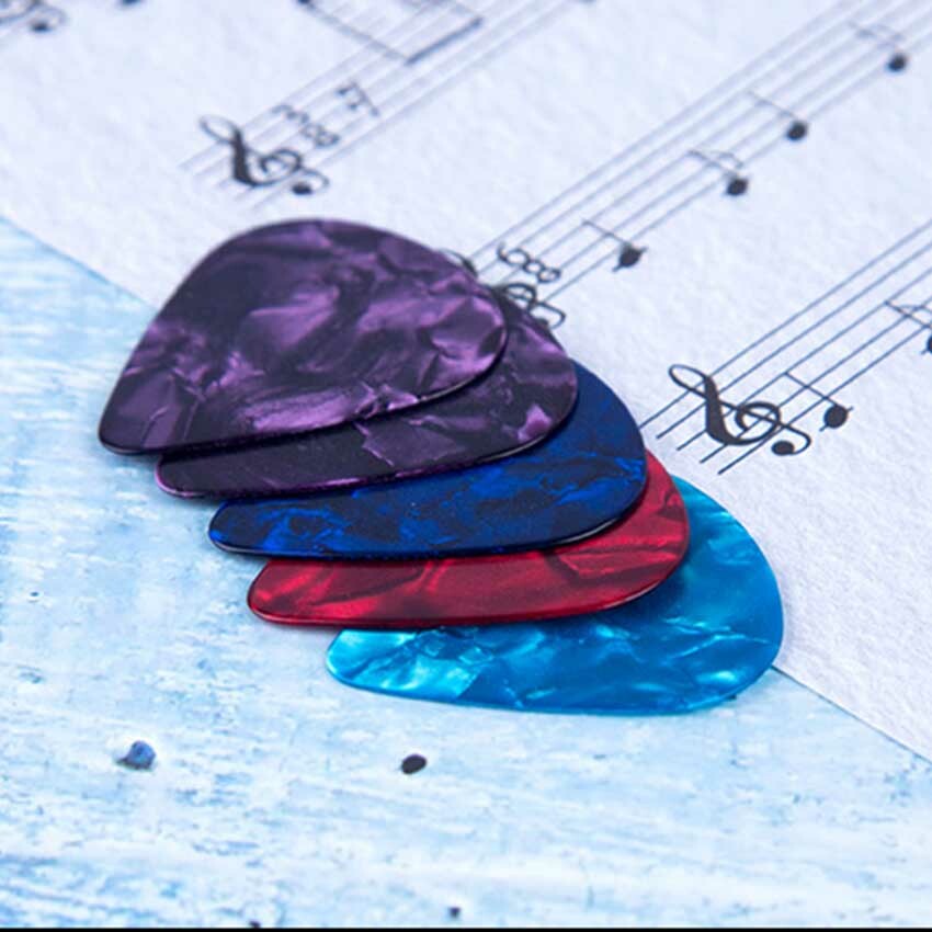 100pcs Guitar Picks Celluloid Thin Acoustic Electric Plectrums Colorful 0.46MM