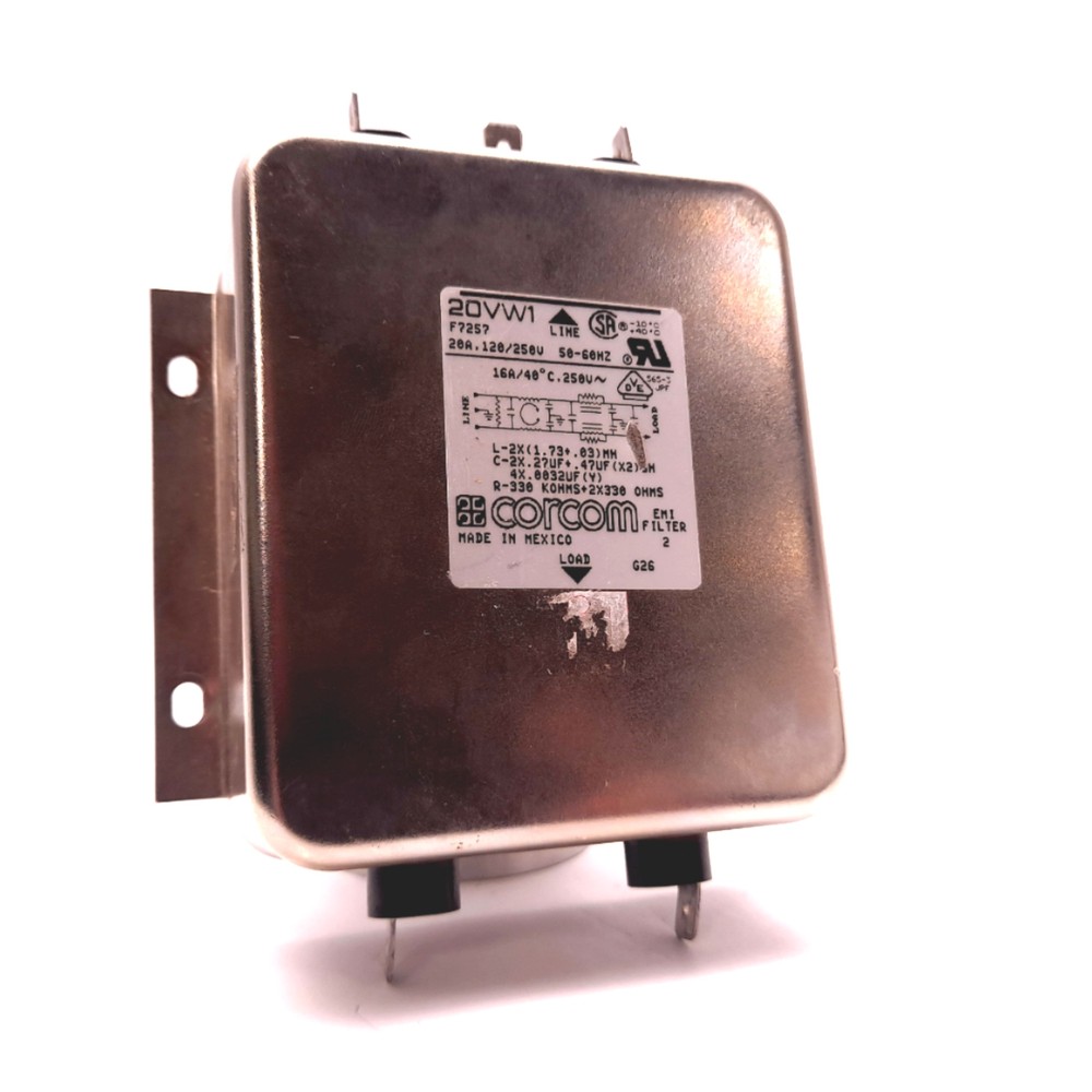 Corcom 20VW1 Power Line Filter Single Phase 820uA, 250VAC, 20A
