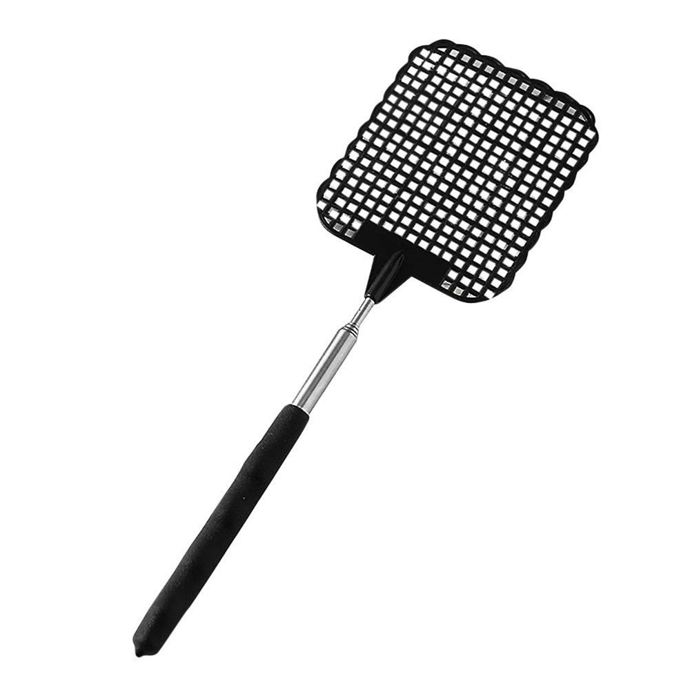 Telescopic Fly Swatter, 4 PCS Plastic Extendable Black