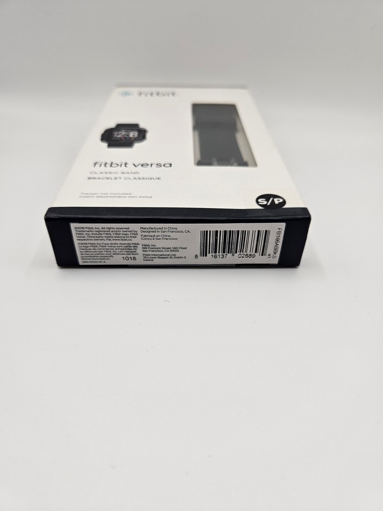 Fitbit Versa Activity Tracker Small Black Classic Accessory Band NEW