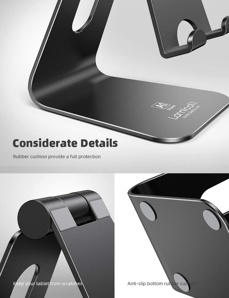 Lamicall Tablet Stand, Tablet Holder for Desk - Multi-Angle Adjustable Tablet De