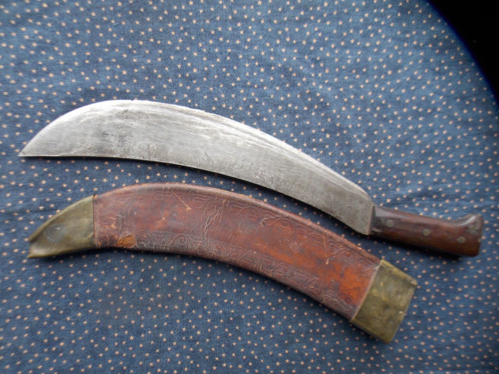 Collins 1005 Bolo Machete with Scabbard. SAW,WWI and WWII U.S. Military knfe