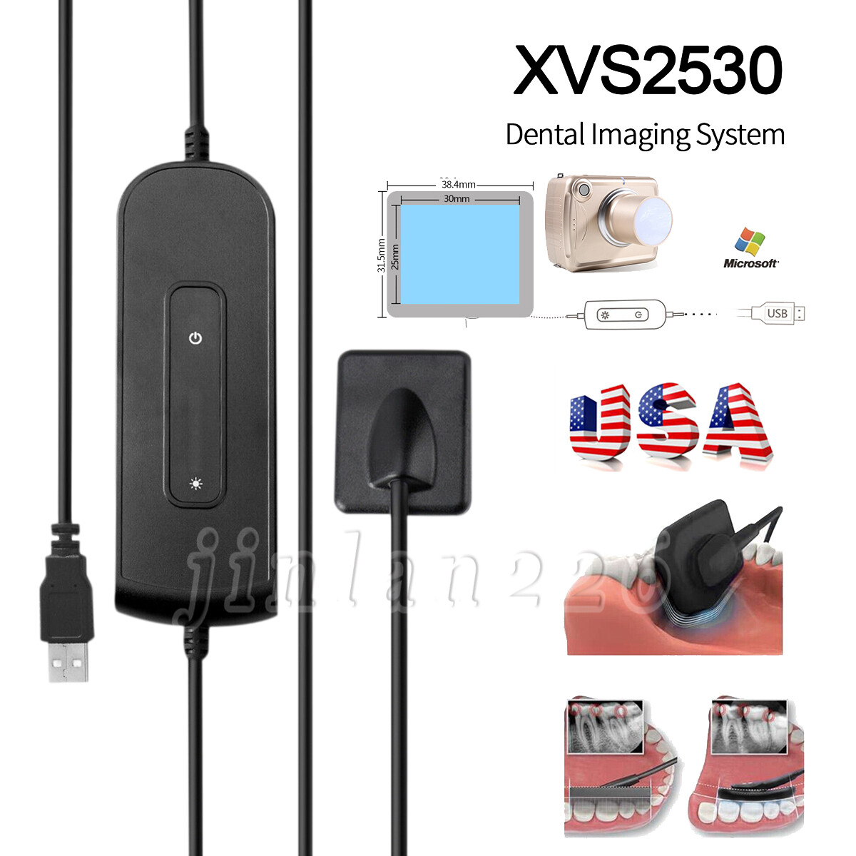 Intra Oral Rayos X Dental ray Sensor With SoftwareImage Sensor Size 2