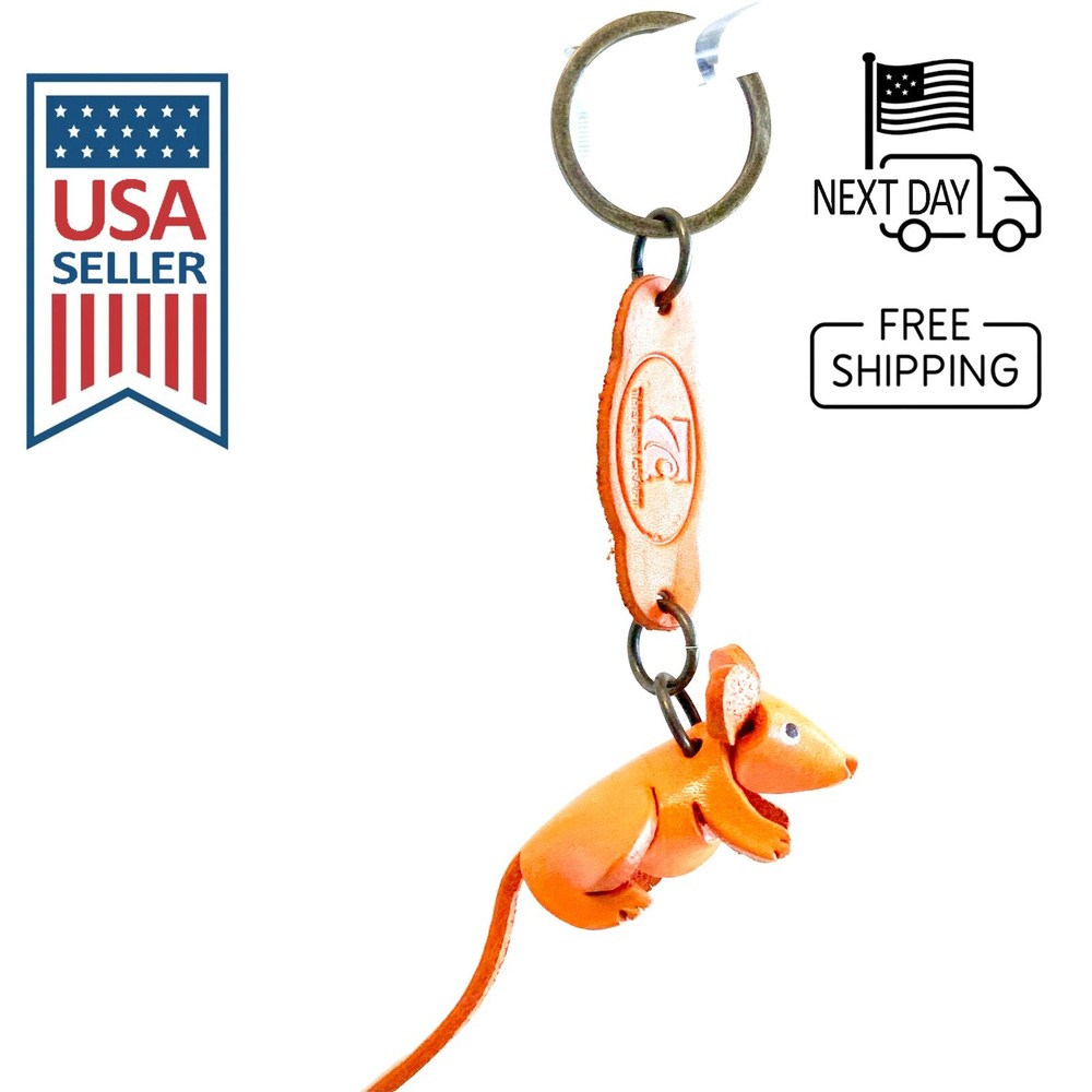 Mouse Handmade Leather Keyring