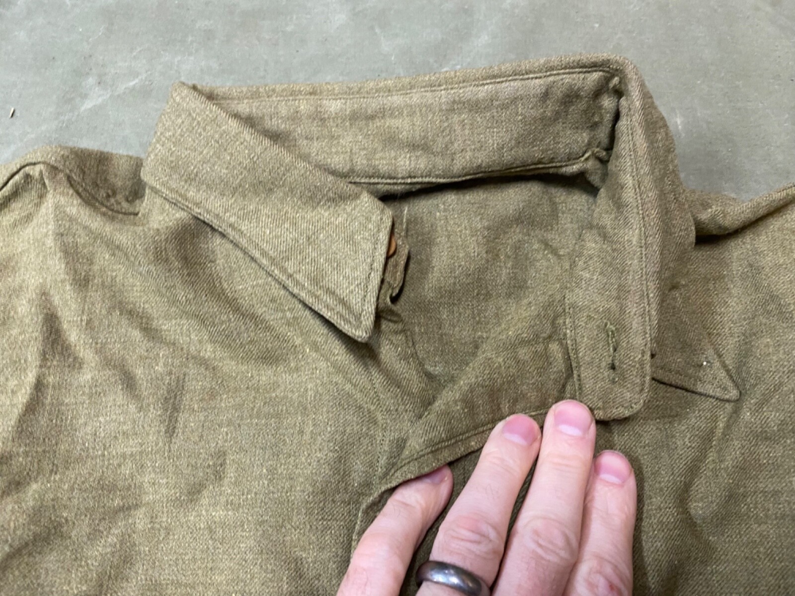 ORIGINAL WWII US ARMY M1937 M37 WOOL COMBAT FIELD SHIRT- LARGE 44R