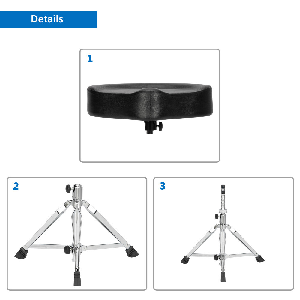 US Adjustable Height Drumhocker Drums Stool Guitar Piano Percussion Saddle Seat