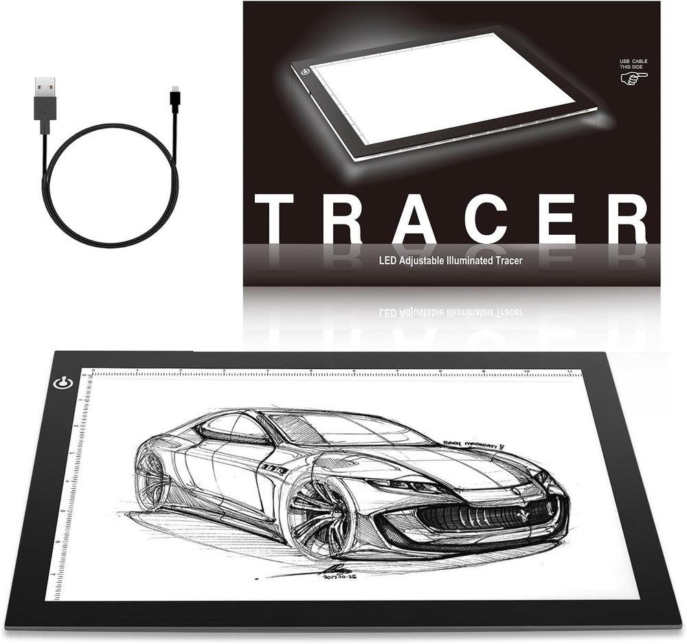 Dimmable A4 LED Light Pad - Perfect for Tattoo Transferring & Sketching