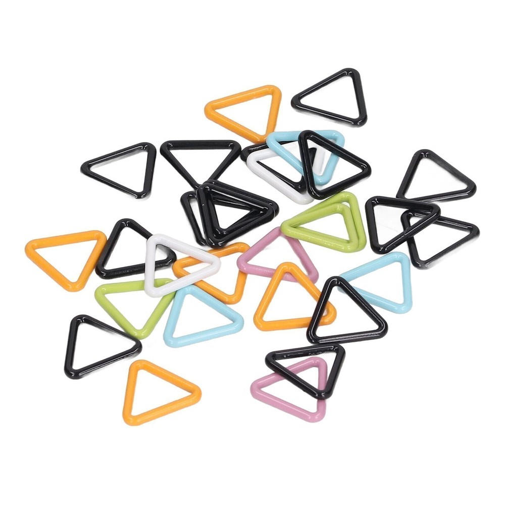 30Pcs Stitch Markers Metal Triangle Pattern Bright Colors Tight Lock Crochet