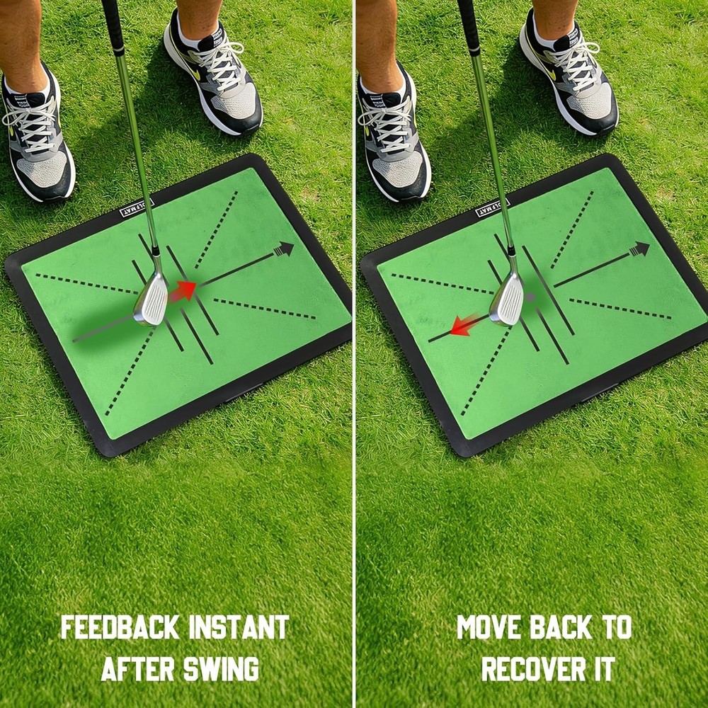Golf Hitting Mat Training System, 3-in-1 Training Mats for Swing Path Feedbac...