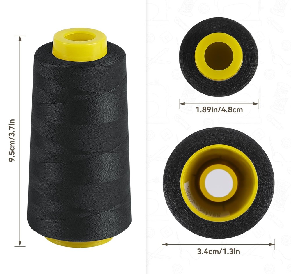 1500 Yards Denim Thread for Jeans, 20s/2 Polyester Thread Sewing Machine Threads