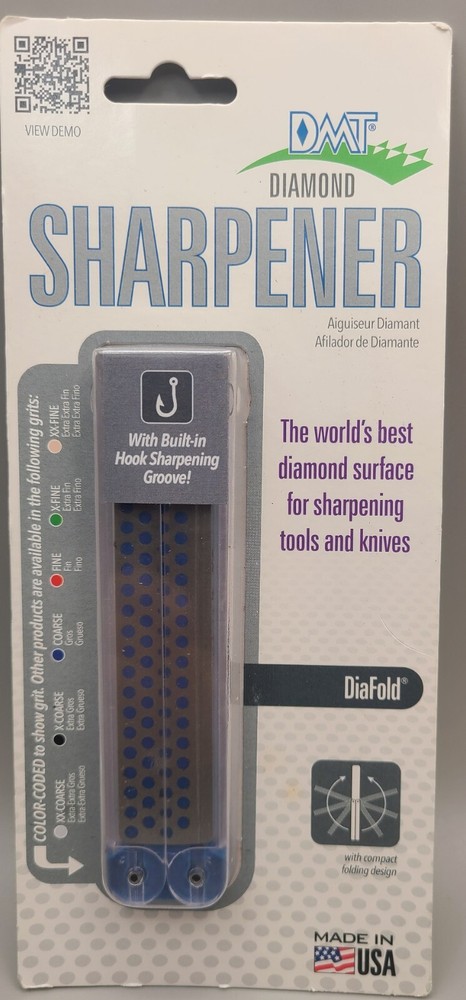 DMT Dia Sharp Single Sided Diafold Diamond Sharpener w/hook sharpener Coarse