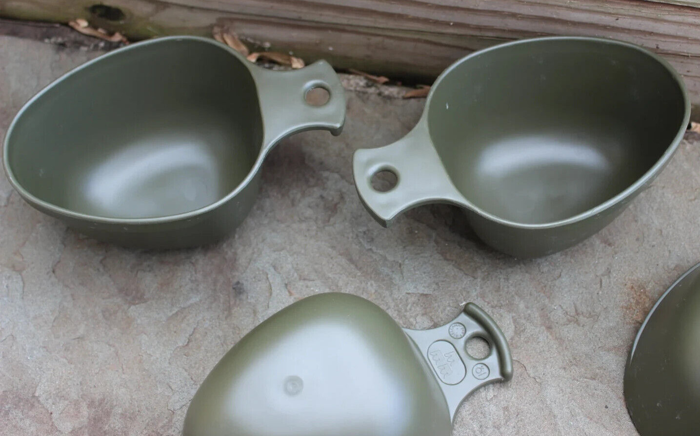 THREE Genuine USED Swedish Army Mess Kit Plastic Drinking Mug Kuksa Cup Kåsa