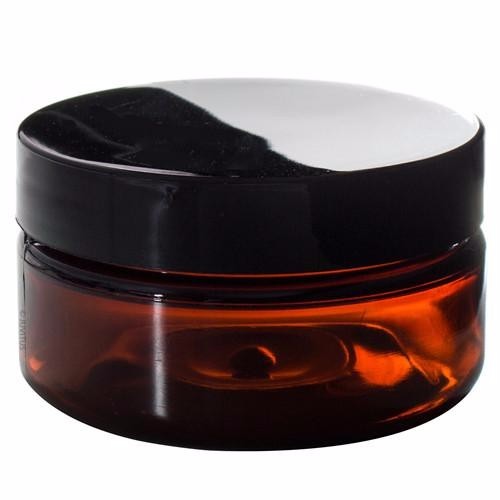 8 oz Low Profile Amber Plastic Jars with Lids