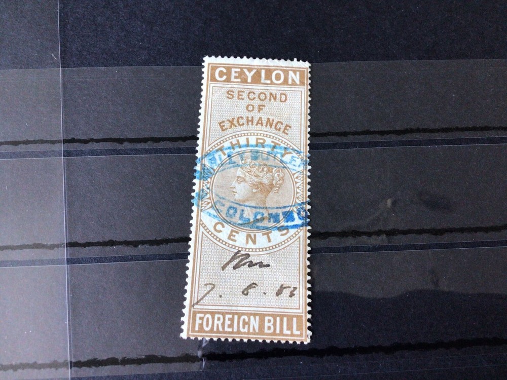 Ceylon Queen Victoria Foreign Bill Stamp Ref 56461