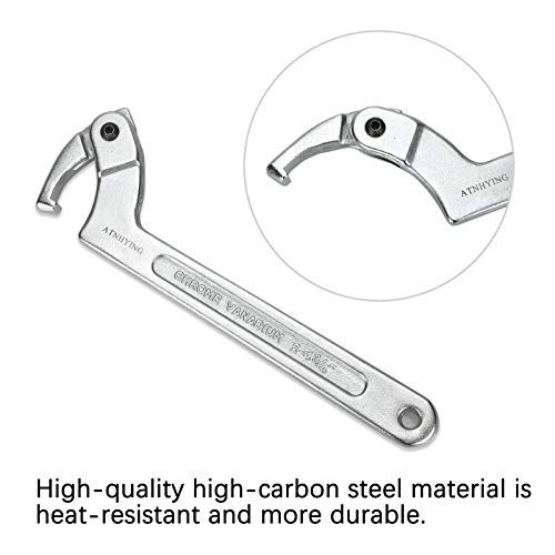4-Piece Adjustable Spanner Wrench Set, Hook & C-Type Tool for Machines & Vehicle