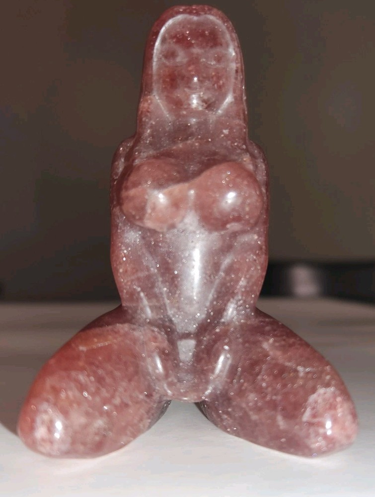 Stone Kneeling Goddess Figure