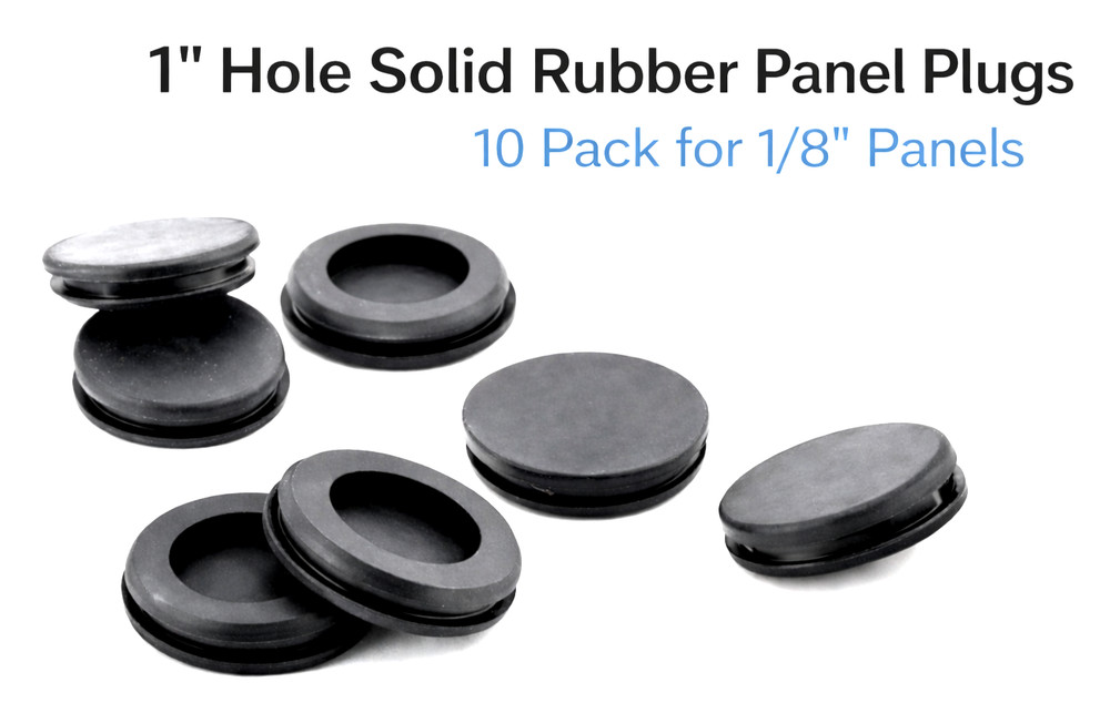 1" Hole Solid Rubber Panel Plugs Fits 1/8" Panels Knockout Hole Covers 10 Pack