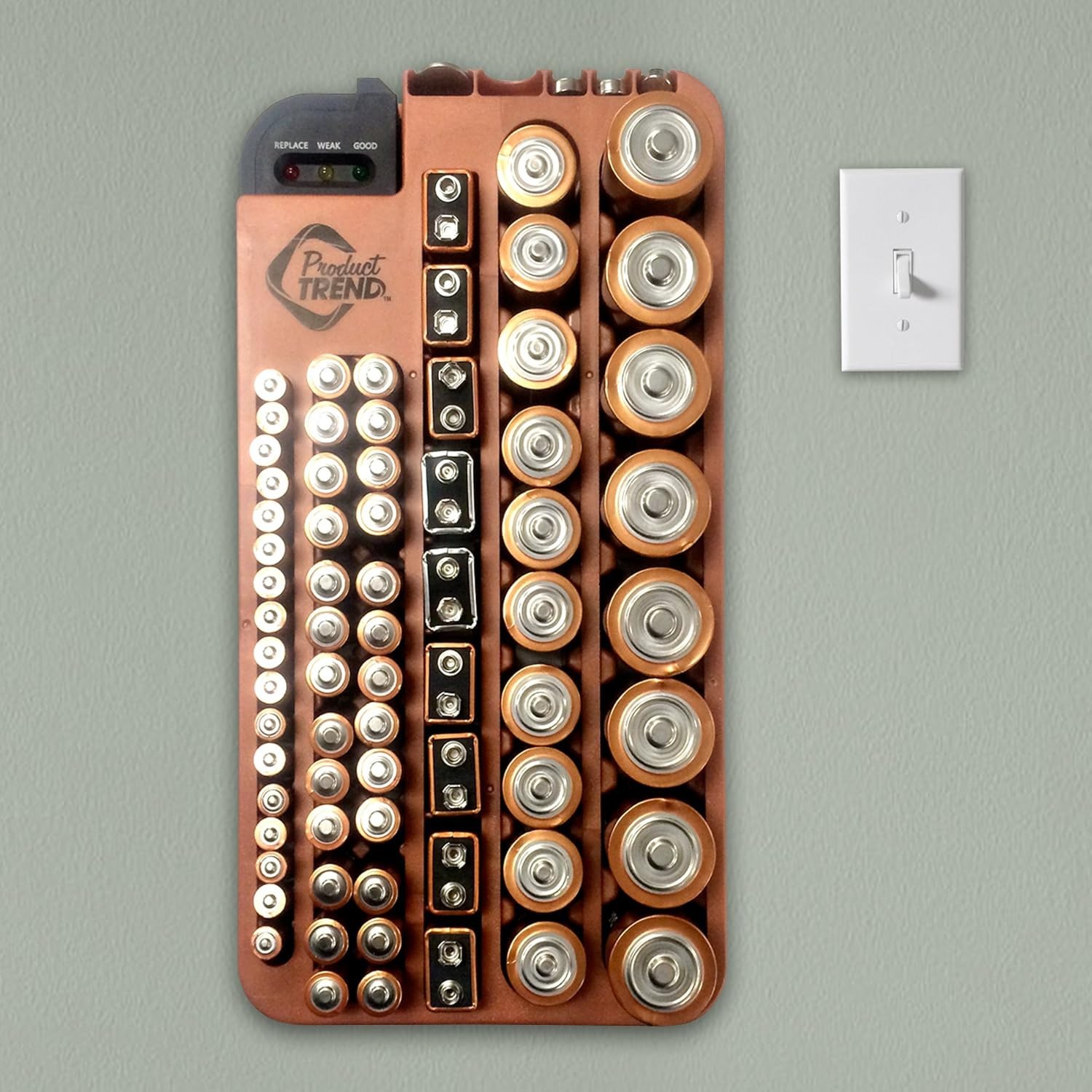 The Battery Storage Organizer Case and Battery Tester, Holds 77 batteries New