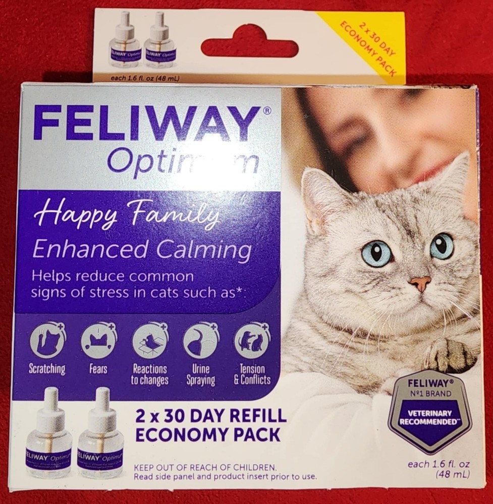 Feliway Optimum Diffuser TWO PACK Refill for Cats, 48 ml. - 04-01-2027+ Expirati