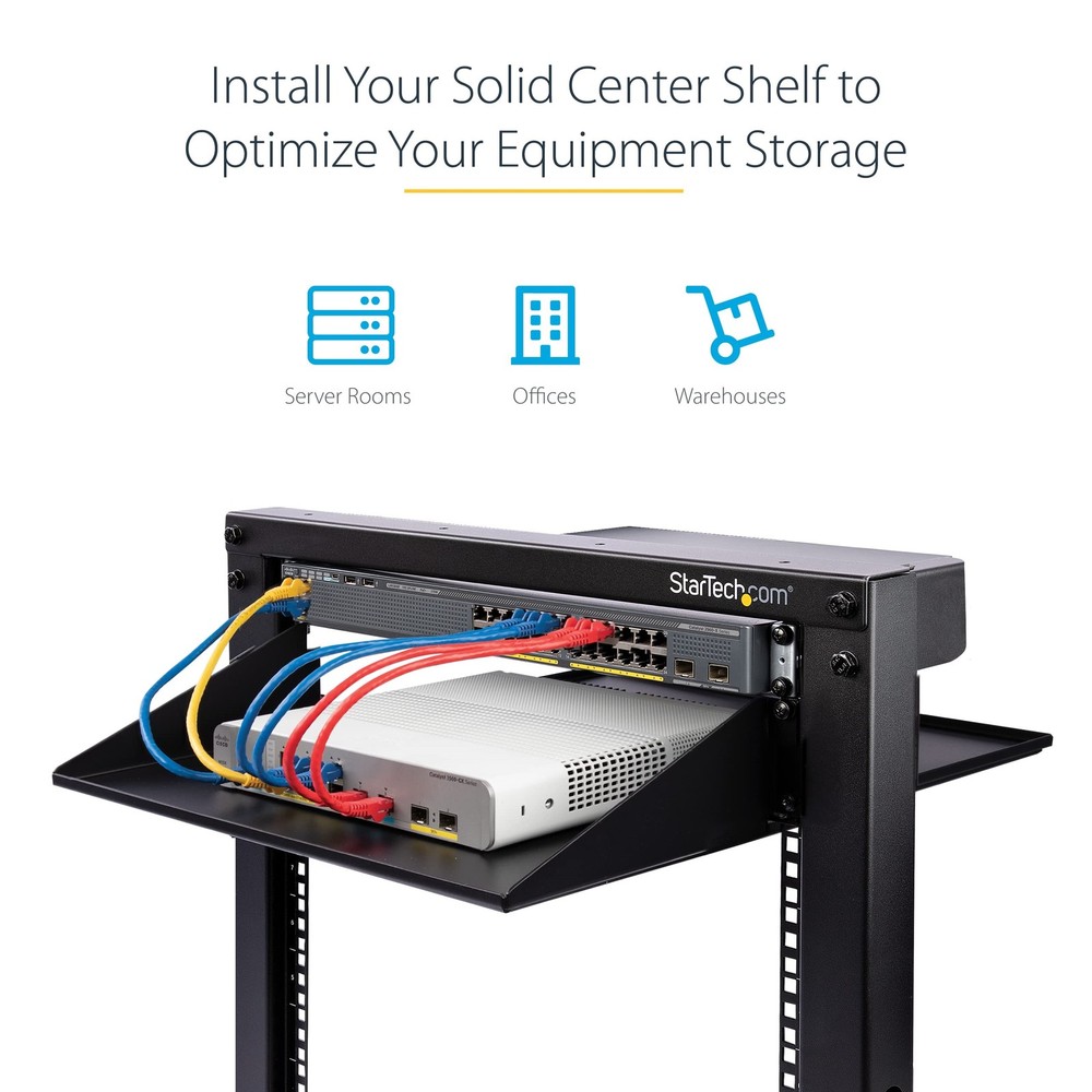 StarTech 2 Post Server Rack Shelf Center Mount up to 75lbs CABSHF2POST2