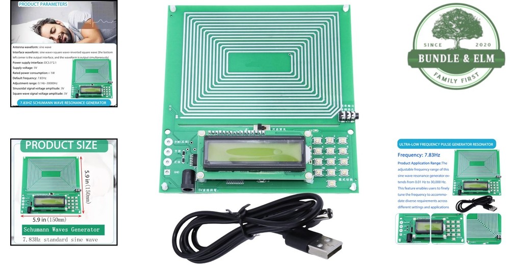 Schumann Wave Resonance Generator 7.83Hz - Adjustable Low-Frequency Pulse Device