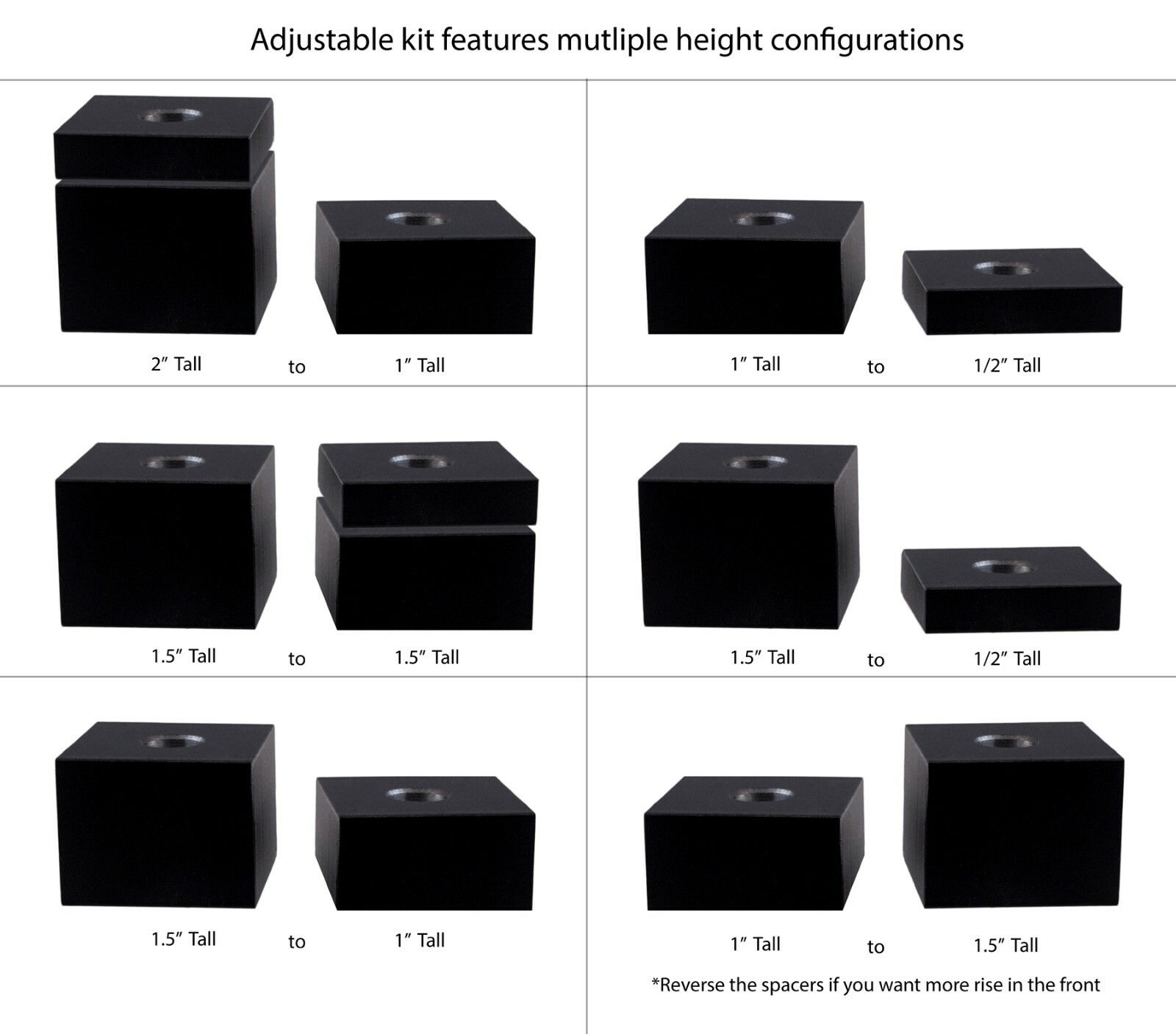 Front Driver Seat Spacer Lift Kit for Chevy Silverado + GMC Sierra Trucks 2020+