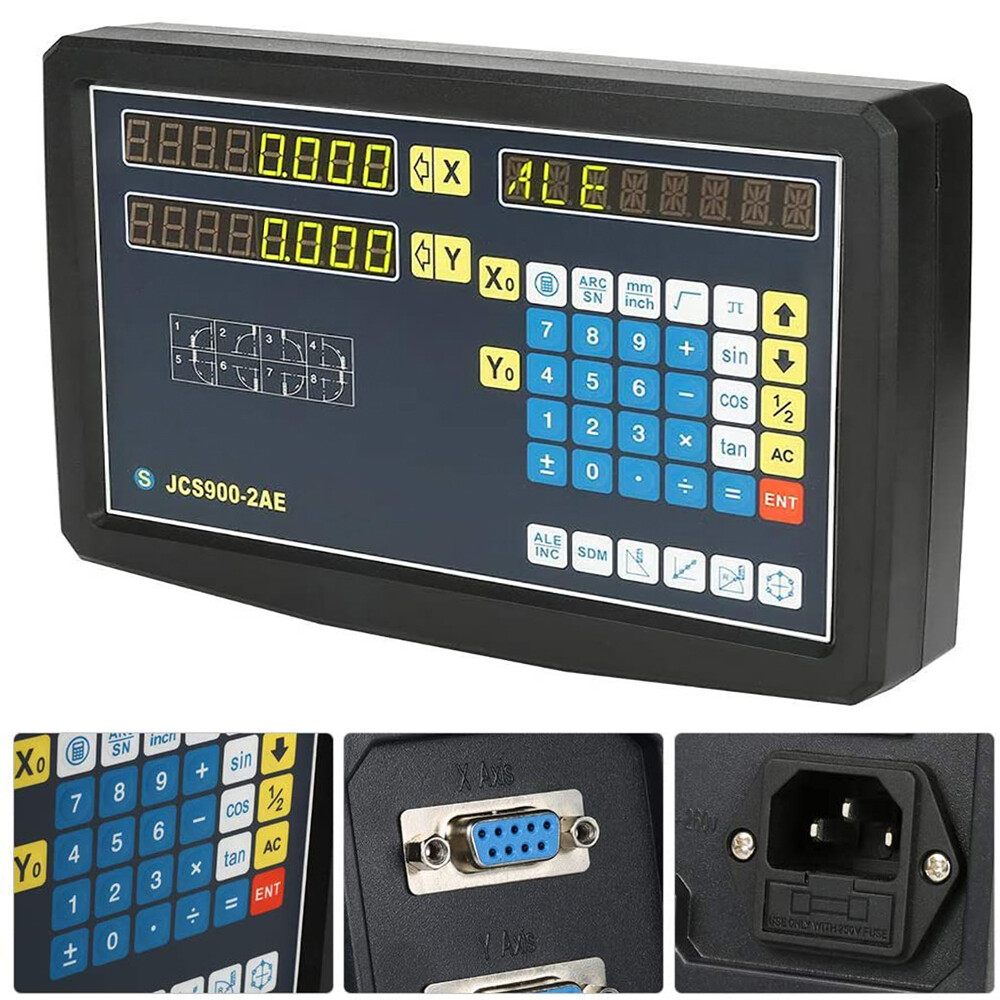 2 Axis Digital Readout+ Scale Kit For Milling Lathe Machine + Precision Linear