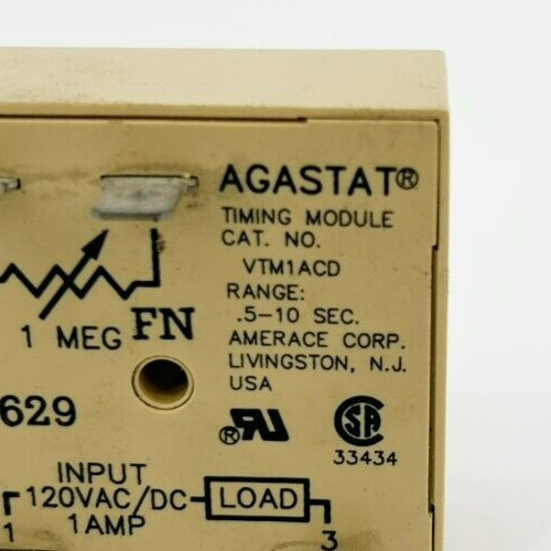 New Agastat VTM1ACD Solid State Timing Module, 1A 120V, 0.5-10s