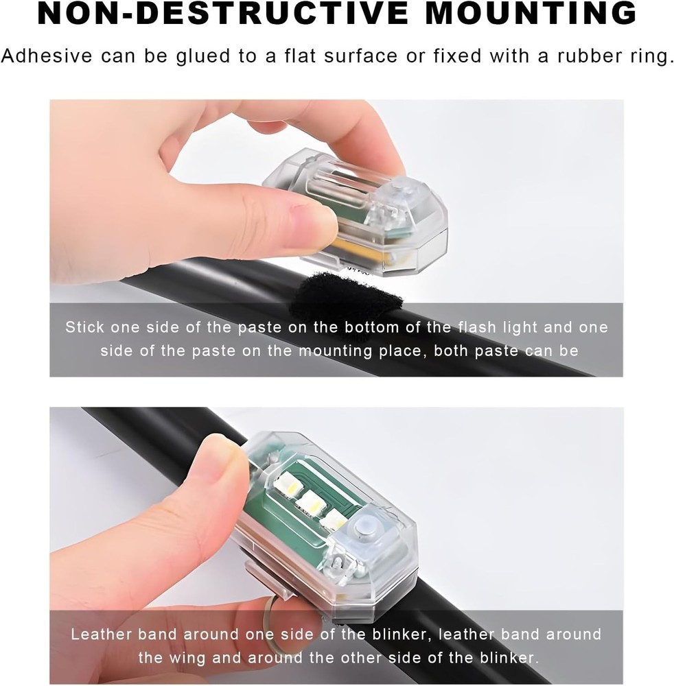 4PCS Wireless LED Strobe Lights with Remote Control, 8 Colors USB Rechargeable A