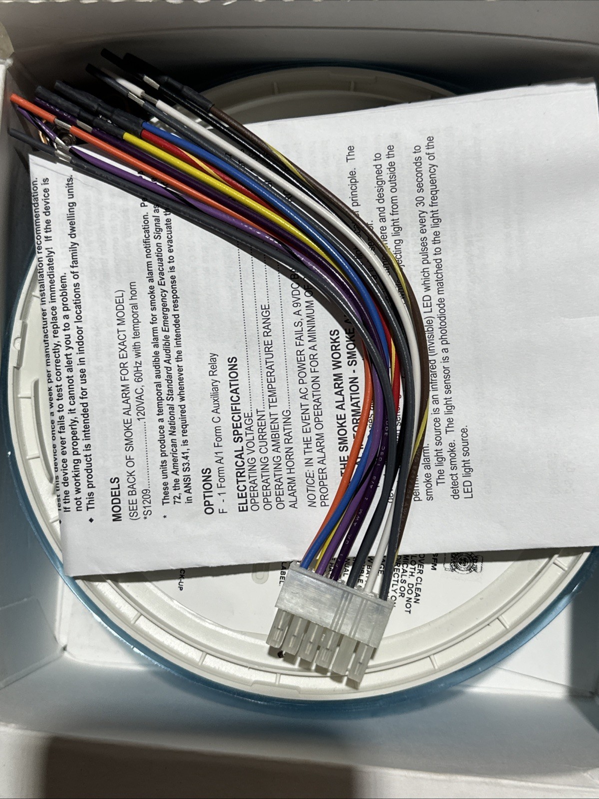 🔴NEW🔴Gentex S1209F Photoelectric Smoke Alarm w/ Battery Backup‼️