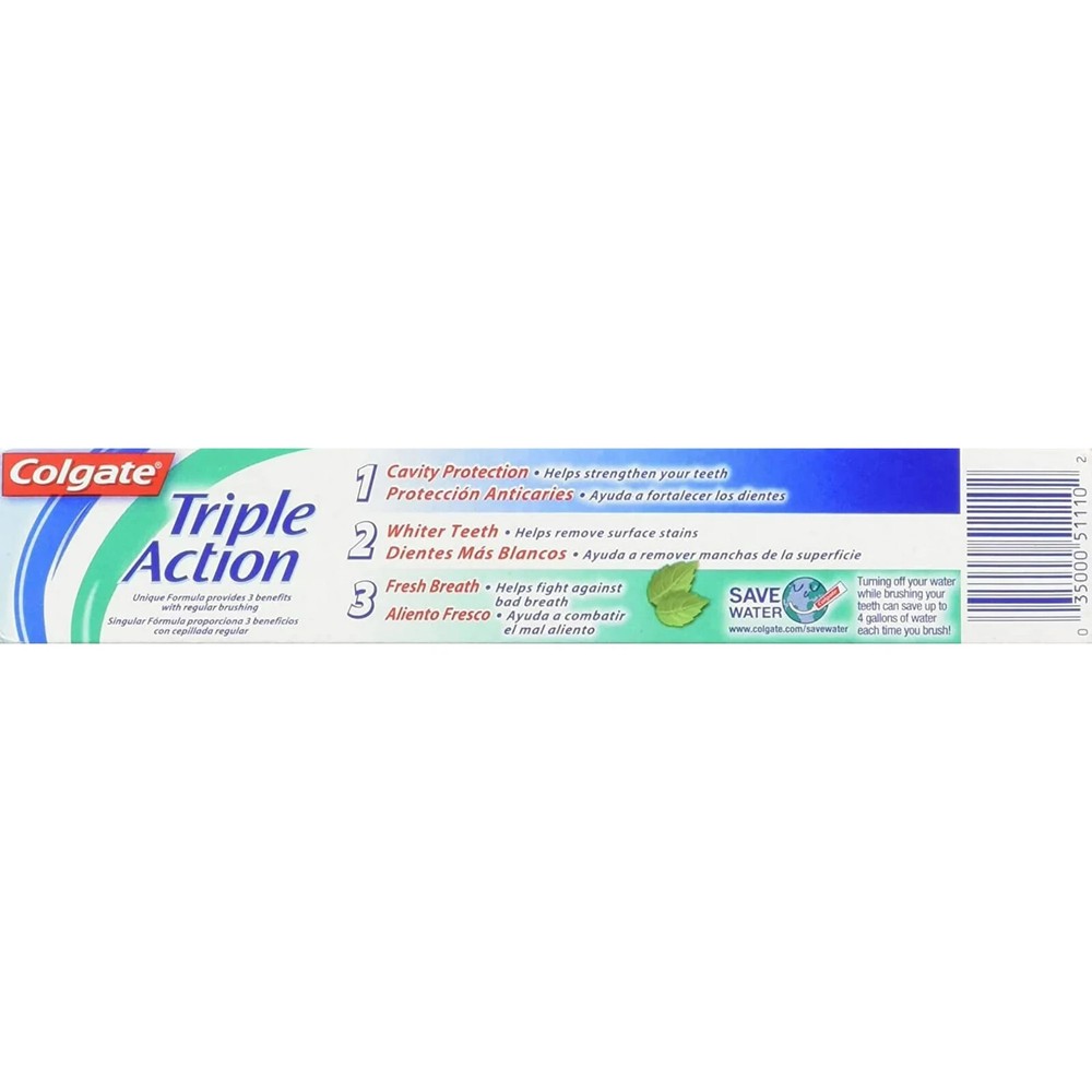 6 Packs Colgate Triple Action Toothpaste 2.5 oz