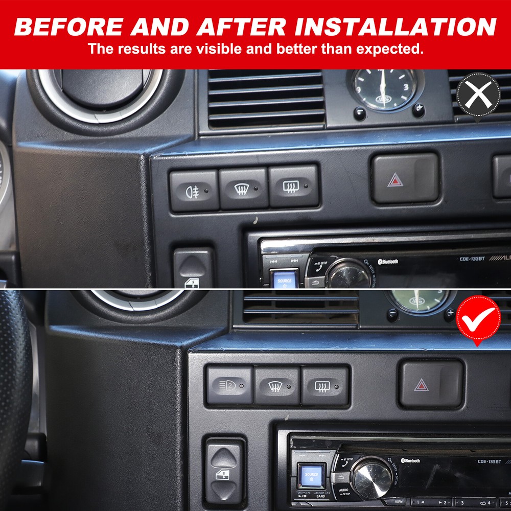 Black Front Fog Light Switch Replacement For Land Rover Defender 2004-2018