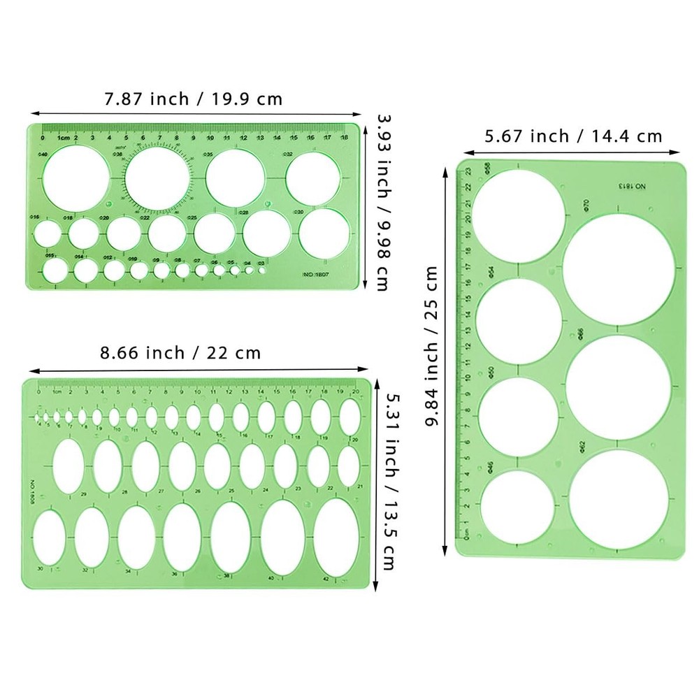 Circle Templates Ellipse Drawings Templates Drafting Stencils Measuring Tools...