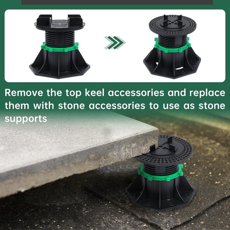 8 PCS Deck Blocks, Tuff Blocks Deck Foundation with Stone Accessories & Rubbe...