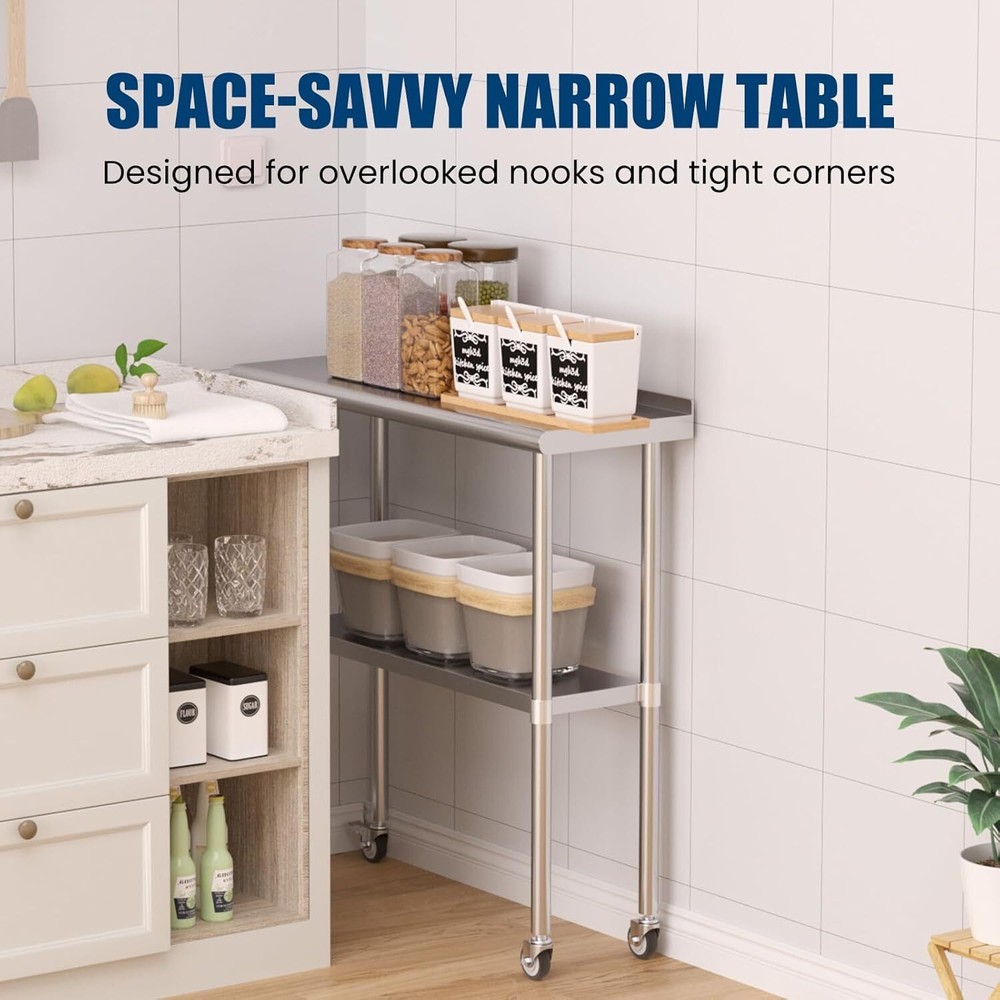 14" x 36" Stainless Steel Kitchen Work Table Commercial Kitchen Restaurant table