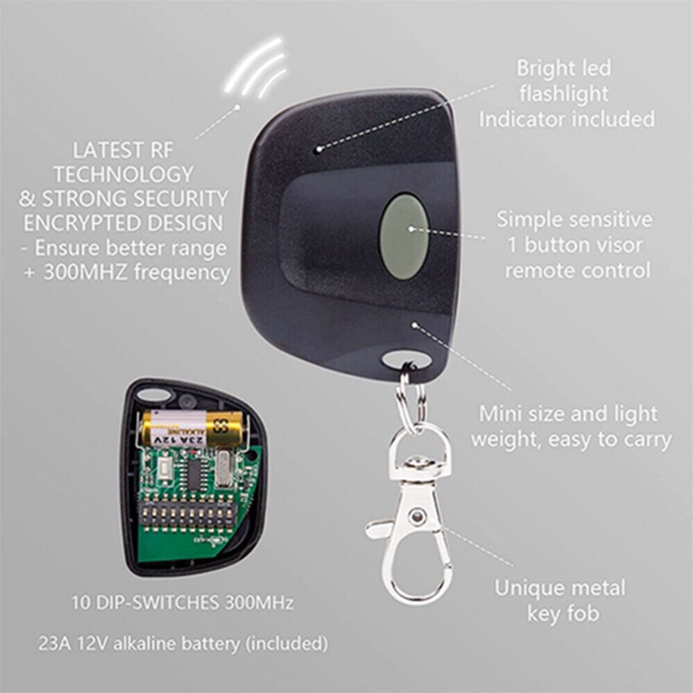 Gate Garage Door Opener 300MHz 10 DIP Code Remote Control Multi-Code 3089 308911