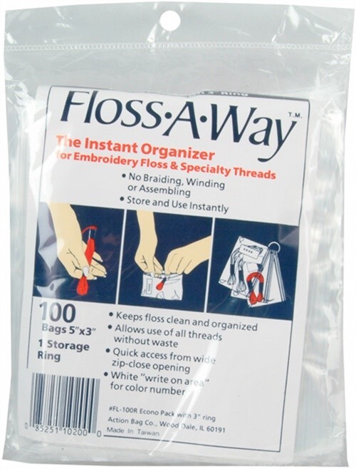 Action Bag Floss-A-Way Organizer-3"X5" 100/Pkg