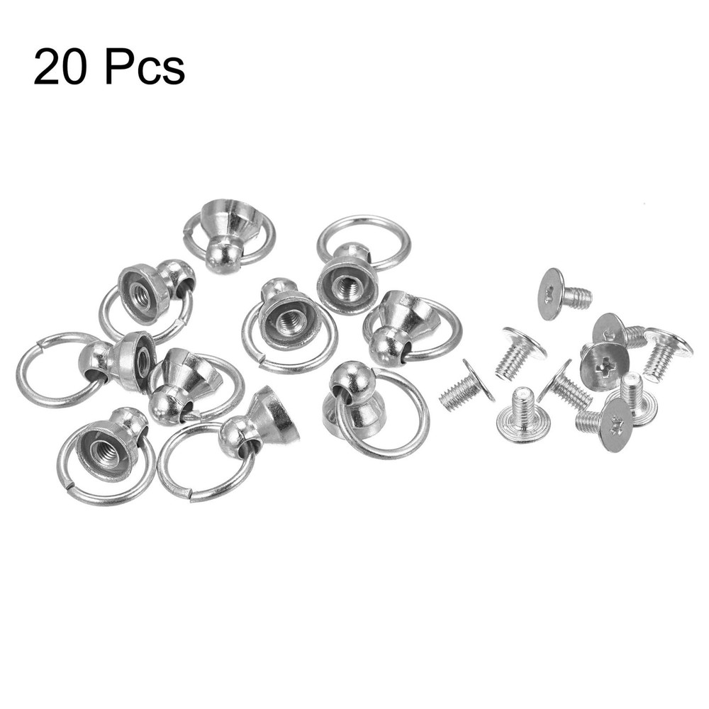 0.47" Toroidal Joint Button Pin Rivets Screw Silver 20 Pcs