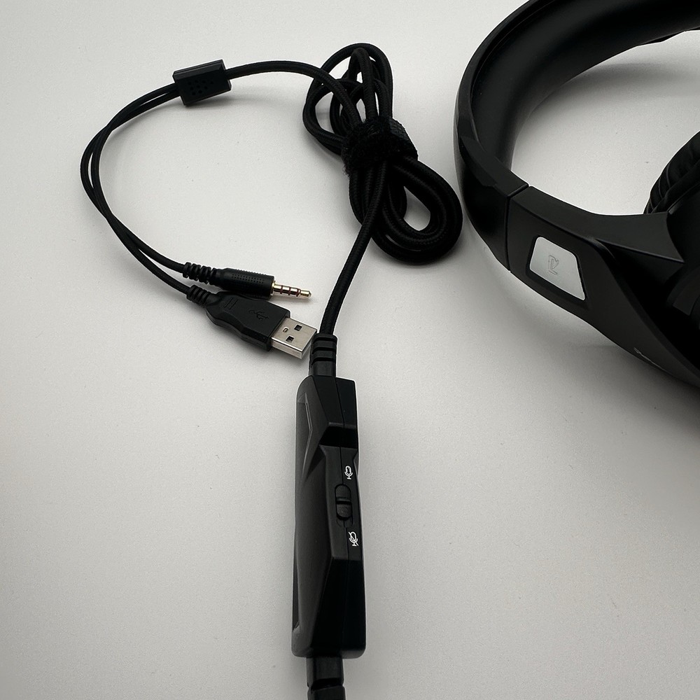 Black Gaming Headset for PC PS4 PS5 Xbox One Controller Wired USB 3.5mm