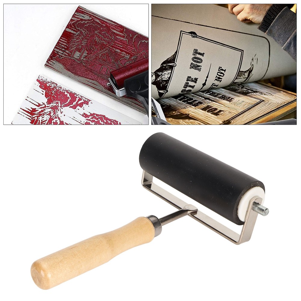 Rubber Brayer Roller Sturdy Wide Ink Roller For Printmaking Stamping