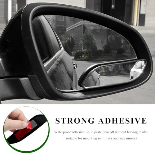 2 PCS Blind Spot Car Mirrors, Rectangular HD Glass Convex Side Mirrors with