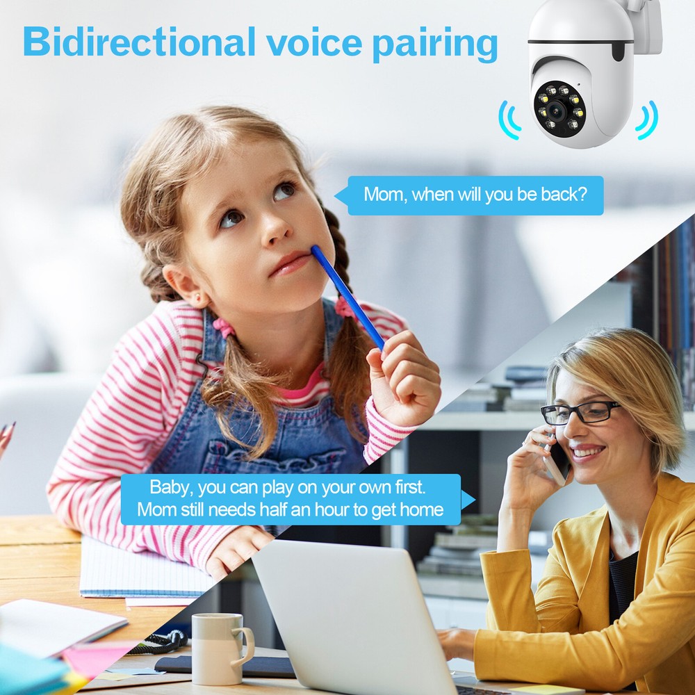 ✅Wireless 2.4G WiFi Security Camera System Smart Night Vision Cam 1080P
