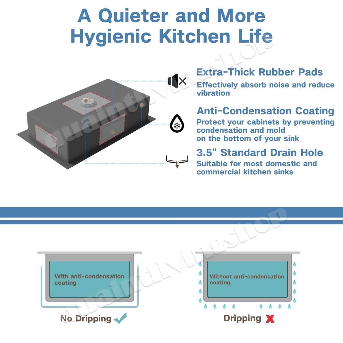 Kitchen Sink 23X17X8" Drop-in Stainless Steel Single Bowl Top Mount w/Faucet