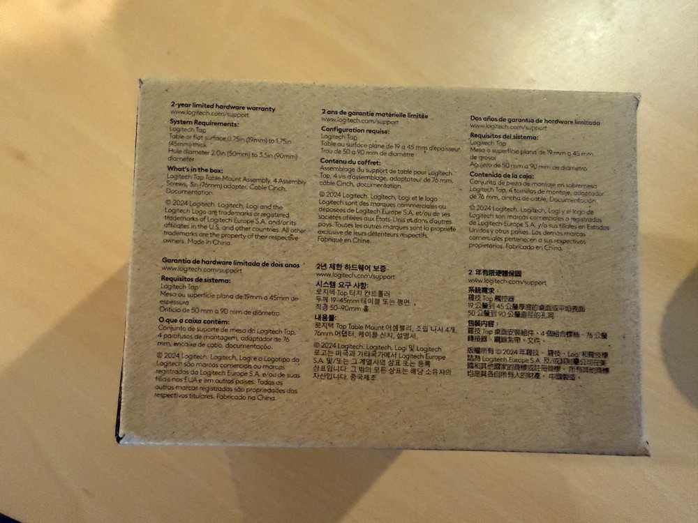 NEW - SEALED - Logitech Tap Table Mount - 939-001811